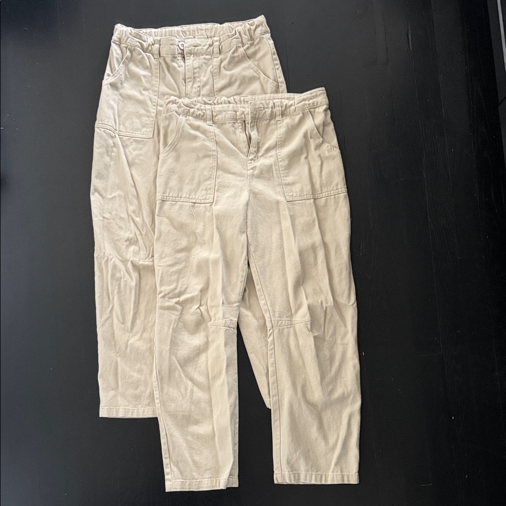 2 Pair of Art Class Kids High Waist Khaki Lightweight Uniform Pants